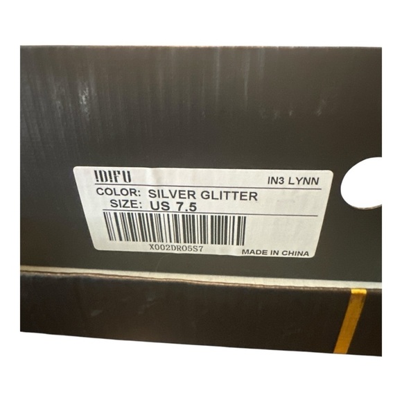 IDIFU Silver Glitter Block Heels | Cross Strap Party Shoes | Size 7.5 - Picture 12 of 12